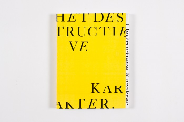 Book cover / The Destructive Character
